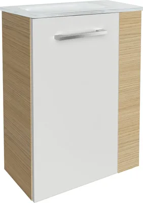 Produktbild von Fackelmann SBC B. STYLE Gäste WC Set 2-teilig 45 cm, Braun hell/Weiß, links, Glas Weiß