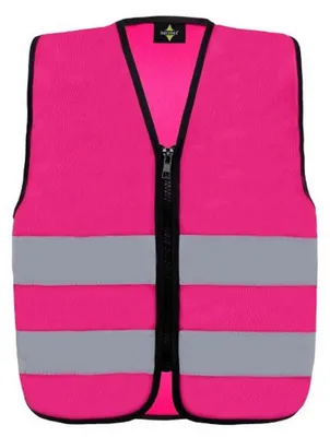 Imagen del producto de Korntex - Chaleco de alta visibilidad "Aalborg" para niños, seguridad LT6182 (talla 104-116) (color magenta)
