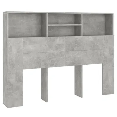 Immagine prodotto di Testiera con ripiani grigio cemento 140x19x103,5 cm
