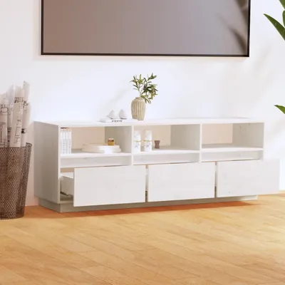 Immagine prodotto di The Living Store Mobile TV bianco 140x37x50 cm in legno di pino massiccio