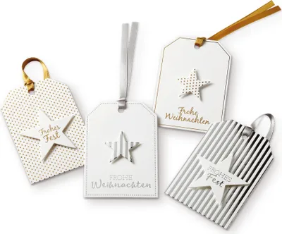 Produktbild von Geschenkanhänger Weihnachten - 4 Anhänger im Beutel