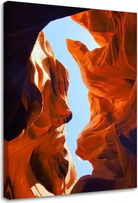 Produktbild von Leinwandbild landschaft mit roten felsen 70x100 cm Feeby braun wandbild bereit zum aufhängen