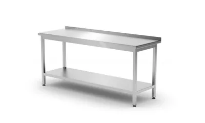 Produktbild von Wandtisch mit Ablage – verschraubt, Tiefe 600 mm, Profi Line, 1800x600x(H)850mm