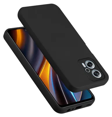 A black silicone phone case is shown partially covering a smartphone.