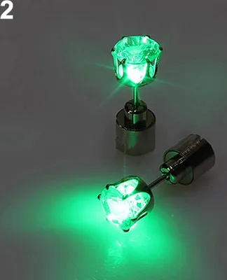 Produktbild von Mode Frauen LED Leuchten Strass Ohr Stud Ohrring Party Tanz Weihnachten Schmuck-Grün