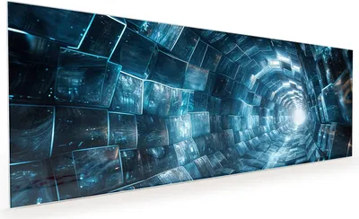 Produktbild von Küchenrückwand Spritzschutz Glas mit Motiv Futuristischer Tunnel 40 x 40 cm