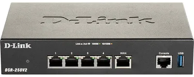 Zdjęcie produktu dla D-Link DSR-250V2, 802.11g, Przewodowa sieć LAN, Czarny, Router stacjonarny/polowy