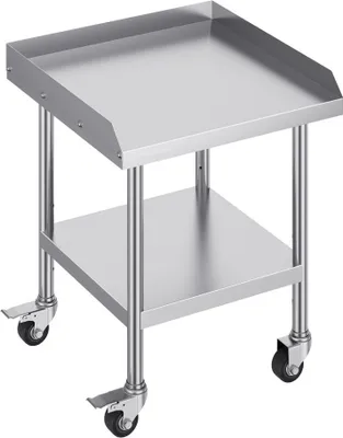 Image de Table de travail en inox - Table de préparation des aliments 61x61 cm - Table de cuisine commerciale pour la restauration - Plan de travail robuste - Parfait pour les cuisines professionnelles