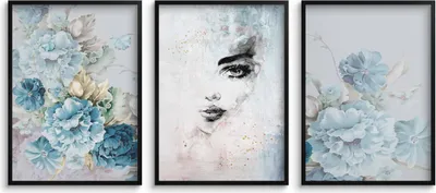 Produktbild von Drei Poster Wandbilder Raumdeko Blumenbilder 30x40
