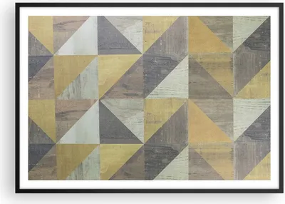 Produktbild von Gerahmtes Poster - Schwarzer Rahmen - Abstraktion Geometrisch Dreiecke - 100x70 cm - Wand Bild - Wanddeko - Wandbilder - Kunstposter - Wandposter - Bilderrahmen - Bilder - P2BAA100x70-4884