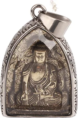 Produktbild von Buddha-Anhänger, Bogenschnitt, ethnischer Stil, schöner praktischer Edelstahl-Schmuck für Amulett-Dekoration, Geschenke, Amitabha