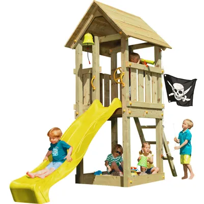 Produktbild von Spielturmking Spielturm KIOSK mit Rutsche - Gelb 1,50 m DH256