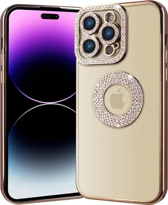 Produktbild von Wörleonline iPhone 14 Pro Hülle Handyhülle mit Glitzer Diamanten TPU Case Cover, Gold