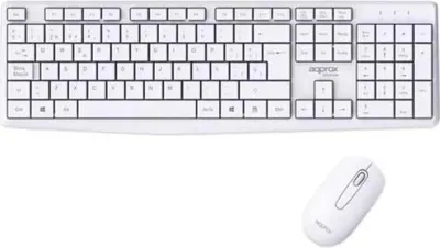 Obrázek produktu pro Approx APPMX420W, Plná velikost (100 %), Bezdrátový, RF bezdrátový, QWERTY, Bílá, Obsahuje myš