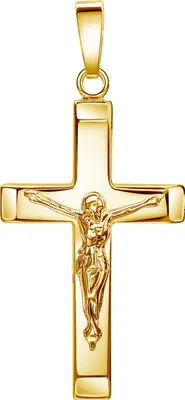 Produktbild von Kruzifix Kreuz-Anhänger Goldkreuz Jesus Christus für Damen, Herren und Kinder als Kettenanhänger 333 Gold 8 Karat