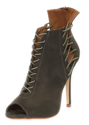 Produktbild von Damen Schnür Pumps Stiletto in 3 Farben,  Khaki 41