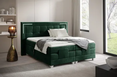 Produktbild von Boxspringbett Elektrisch Bett DORES 200x200cm in Stoff Fresh Flaschengrün