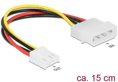 Produktbild von Delock Stromkabel 4 Pin Stecker > 4 Pin Floppy Buchse 15 cm