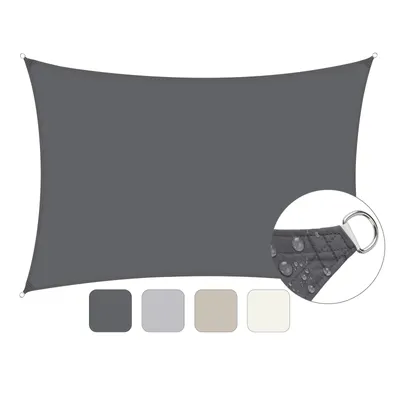 Produktbild von Sonnensegel Balkon 160g/m² Polyester UV Schutz Sonnenschutz Terrasse Garten Rechteckig, Anthrazit 2 x 3 m