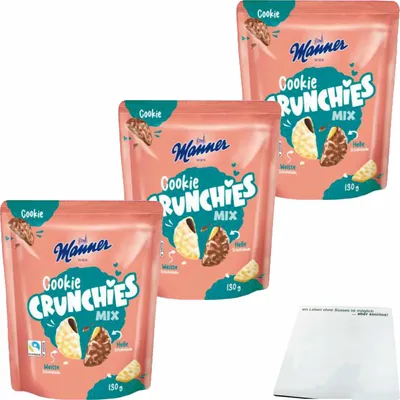 Produktbild von Manner Cookie Crunchis Mix 3er Pack (3x130g Beutel) + usy Block