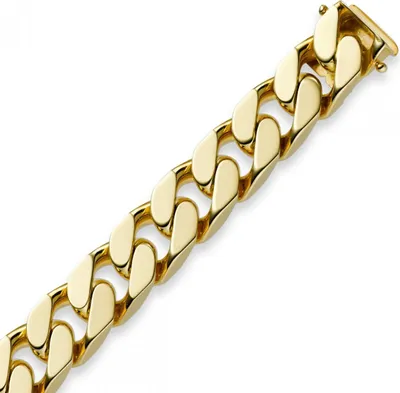 Produktbild von 12mm Herren Armband Armkette Panzerarmband 750 Gold Gelbgold massiv, 22cm