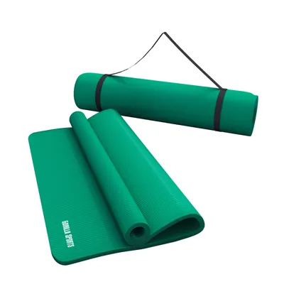 Produktbild von GORILLA SPORTS® Yogamatte - 190x100x1,5 cm, mit Tragegurt, , Rutschfest, Grün - Gymnastikmatte, Fitnessmatte, Sportmatte, Trainingsmatte, Übungsmatte