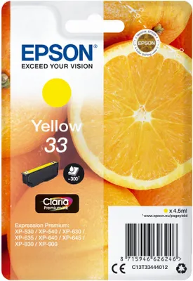 Image de Epson Oranges C13T33444022 cartouche d'encre 1 pièce(s) Original Jaune