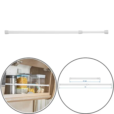 Produktbild von Klemmstange Verstellbar Aluminium 41-71cm Teleskopstange Wohnmobil Zubehör Gardine Vorhang Spannstange mit Gummikappen