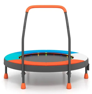 Immagine prodotto di Mini trampolino per bambini con luci a LED e maniglia, pieghevole.