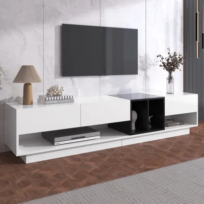 Produktbild von ProximaX Lowboard TV - Schrank: Farbblockierendes Design, Schubladen & Fächer für perfekte Aufbewahrung