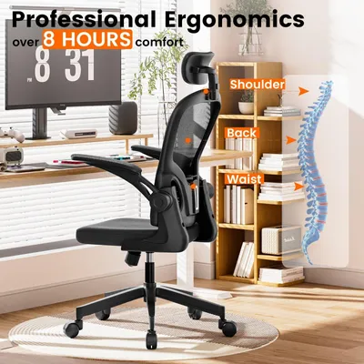 Obrázok produktu pre Ergonomická kancelárska stolička - Kancelárska stolička - Pracovná stolička - Kancelárska stolička s opierkou hlavy