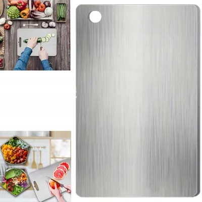 Obrázok produktu pre Doska na krájanie nehrdzavejúca oceľ 30 x 20 cm vhodná do umývačky hygienická na mäso zeleninu a ovocie