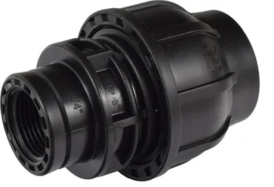 Produktbild von Agora-Tec®  PE-Fitting Kupplung 32 mm x 3/4 Zoll IG (24,2 mm) für PE-Rohr 32 mm SCHWARZ