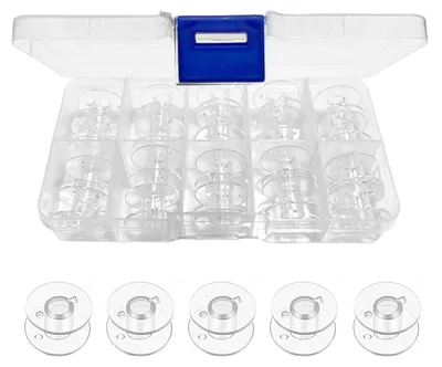 Nähmaschinenspulen 20er Set, Kunststoff, transparent, mit Box