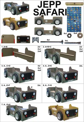 Immagine prodotto di Lettino Letto Letto per ragazzi Letto per ragazze Letto Jeep per ragazze Nuovo