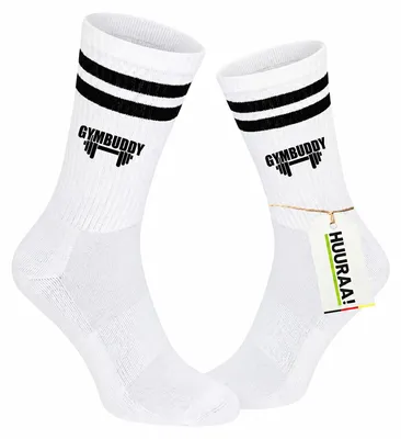 Produktbild von Huuraa Uni Socken Gymbuddy Hantel 37/41 Black Baumwolle Tennissocken Geschenkidee