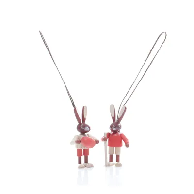 Produktbild von Osterdekoration Hasenpaar natur Strauchbehang Höhe 4cm NEU