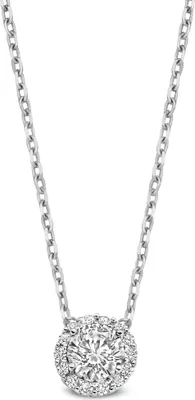 Produktbild von New Bling - 9NB-1379 - Silberne Halskette mit Zirkoniasteinen - 925 Sterlingsilber - rhodiniert - 40+5cm