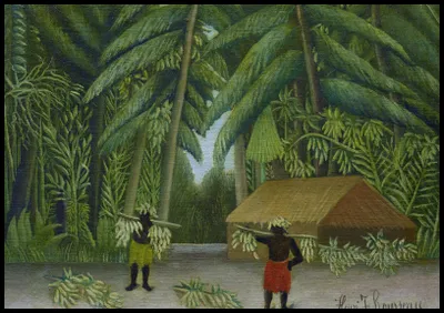 Produktbild von Plakat 100x70cm Bananenernte, Rousseau Vintage für das Wohnzimmer