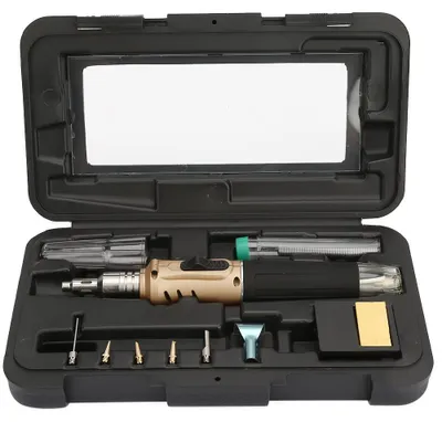 Produktbild von 10PCS HS-1115K Multifunktions-Butangas-Lötkolben Akku-Lötschweißbrenner-Kit (Gold)