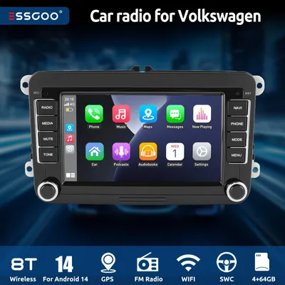 Obrázek produktu pro Autostereo – 7palcový dotykový displej HD-IPS – 4 GB RAM + 64 GB úložiště – Operační systém Android a podpora CarPlay