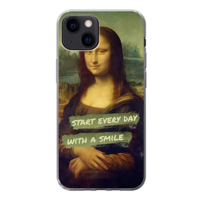 Produktbild von MuchoWow® Handyhülle Schutzhülle Hülle für iPhone 13 mini Mona Lisa - Zitat - Da Vinci Silikon Softcase Handy Hülle - Softcase