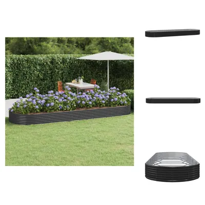 Obrázek produktu pro vidaXL Zvýšený záhon z práškově lakované oceli 450x140x36 cm antracit - Květináče a květináče