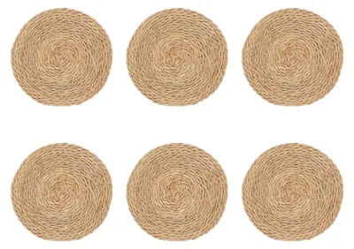 6 runde gewebte Platzsets aus Rohrkolben, 30 cm