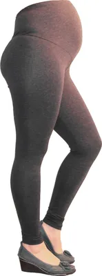 Produktbild von Umstand-Leggings Thermo hose lang Umstandsleggings Baumwolle Fleece innen dunkelgrau L