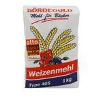 Bördegold Weizenmehl Type 405 – 1 kg – Fein gemahlenes Weizenmehl für Backwaren