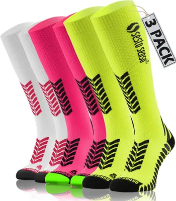 Produktbild von Sesto Senso Sportliche Kniestrümpfe Unisex Hohe Atmungsaktive Sportsocken Farbenmix 35-38 - 3er-Pack