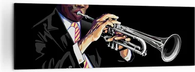 Produktbild von Bild auf Leinwand - Leinwandbild - Jazz Musik Musiker - 160x50cm - Wand Bild - Wanddeko - Leinwanddruck - Bilder - Kunstdruck - Wanddekoration - Leinwand bilder - Wandkunst - AB160x50-3588