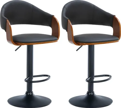 Image de lot de 2 tabourets de bar Nilse similicuir