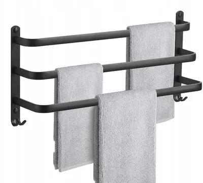 Obrázek produktu pro Arhatreya Nástěnný věšák na ručníky 30 cm černý